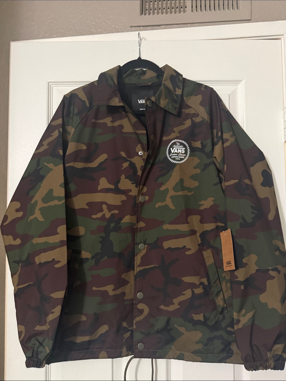 Vans Men’s Camo Windbreaker Jacket - Green, Brown, Black